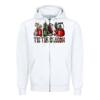 White tis the season Zipper Hoodie - SublimationCraftShop