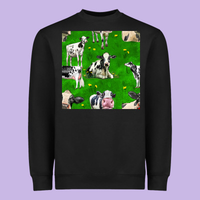 Holstein Cows Seamless Pattern Heavyweight Sweatshirt Designed By Bundleandbundleshop