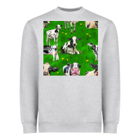 Heather Grey holstein cows seamless pattern Heavyweight Sweatshirt - BundleAndBundleShop