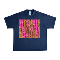 Navy glitter pink stripe leopard pattern with flowers Urban Heavy Tee - TumblerDesignByShophia