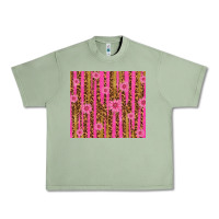 Oil Green glitter pink stripe leopard pattern with flowers Urban Heavy Tee - TumblerDesignByShophia
