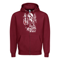 Burgundy Scream Favorite Scary Movie Zipper Hoodie - minhPixels