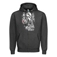Charcoal Heather Scream Favorite Scary Movie Zipper Hoodie - minhPixels