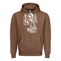 Chestnut Scream Favorite Scary Movie Zipper Hoodie - minhPixels