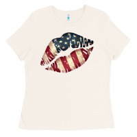 Bone Vintage American Flag Lips Ladies Tee - Bettercallsaul