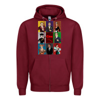 Burgundy Clue Movie Zipper Hoodie - minhPixels
