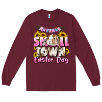 Burgundy Small town Easter Day Long Sleeve Tee - CowGirlArtShop