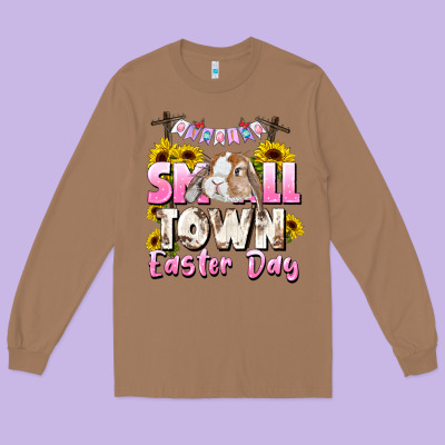 Small Town Easter Day Long Sleeve Tee Designed By Cowgirlartshop