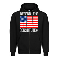 Black Defend the Constitution US Political Protest Tee Zipper Hoodie - minhPixels