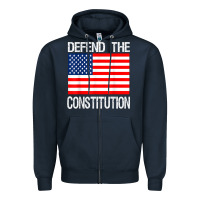 Navy Defend the Constitution US Political Protest Tee Zipper Hoodie - minhPixels