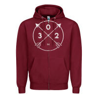 Burgundy Delaware Area Code 302 State Pride Souvenir Gift Arrow Zipper Hoodie - minhPixels