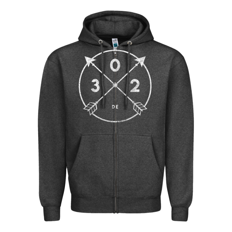 Delaware Area Code 302 State Pride Souvenir Gift Arrow Zipper Hoodie by minhPixels | Teevron
