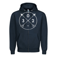 Navy Delaware Area Code 302 State Pride Souvenir Gift Arrow Zipper Hoodie - minhPixels
