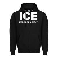 Black ICE Federal Agent Halloween Costume Police Immigration Shirt Zipper Hoodie - minhPixels
