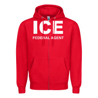 Red ICE Federal Agent Halloween Costume Police Immigration Shirt Zipper Hoodie - minhPixels