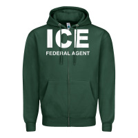 Sports Green ICE Federal Agent Halloween Costume Police Immigration Shirt Zipper Hoodie - minhPixels