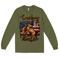 Army Green cowboy up rodeo bucking bronco Long Sleeve Tee - Jasminsmagicworld
