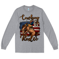 Heather Grey cowboy up rodeo bucking bronco Long Sleeve Tee - Jasminsmagicworld