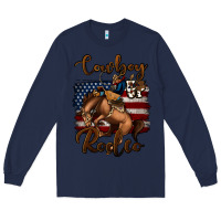Navy cowboy up rodeo bucking bronco Long Sleeve Tee - Jasminsmagicworld