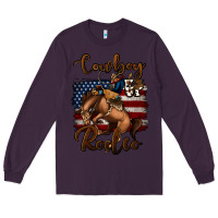 Plum cowboy up rodeo bucking bronco Long Sleeve Tee - Jasminsmagicworld
