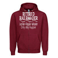 Burgundy Mens Railroad Retirement Gifts For Men Zipper Hoodie - minhPixels