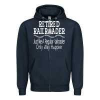 Navy Mens Railroad Retirement Gifts For Men Zipper Hoodie - minhPixels