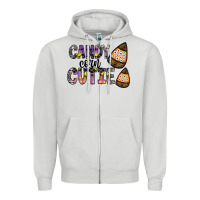 Dove Grey Candy Corn Cutie Zipper Hoodie - CowhideDigitalArt