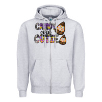 Heather Grey Candy Corn Cutie Zipper Hoodie - CowhideDigitalArt