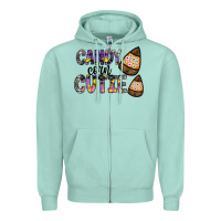 Seafoam Candy Corn Cutie Zipper Hoodie - CowhideDigitalArt
