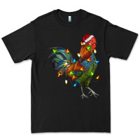 Black Christmas Lights Rooster Premium Tee - RanaPortraitStore