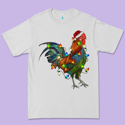 Christmas Lights Rooster Premium Tee Designed By Ranaportraitstore