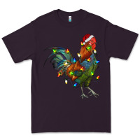 Plum Christmas Lights Rooster Premium Tee - RanaPortraitStore