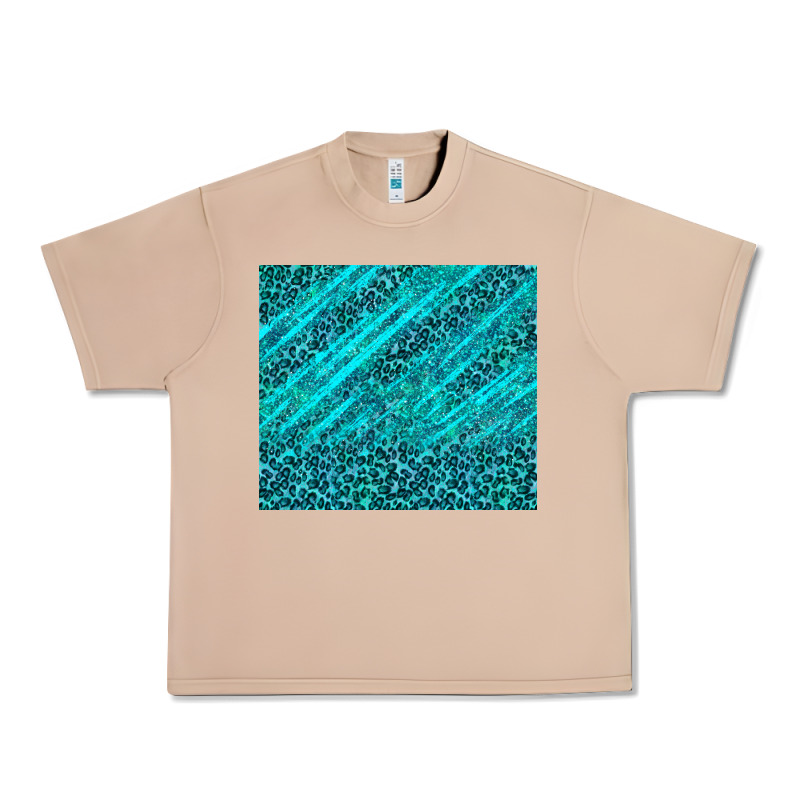 Blue Glitter With Leopard Pattern Urban Heavy Tee by TumblerDesignByShophia | Teevron