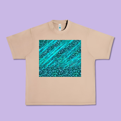 Blue Glitter With Leopard Pattern Urban Heavy Tee Designed By Tumblerdesignbyshophia