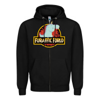 Black Furaffic Forld Zipper Hoodie - minhPixels