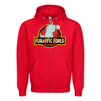 Red Furaffic Forld Zipper Hoodie - minhPixels