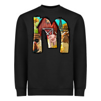 Black farm life alphabet lowercase letters m Heavyweight Sweatshirt - BundleAndBundleShop