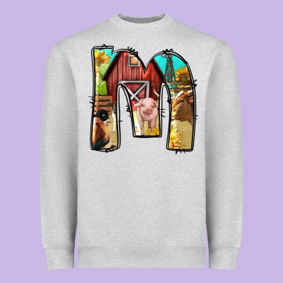 Farm Life Alphabet Lowercase Letters M Heavyweight Sweatshirt Designed By Bundleandbundleshop