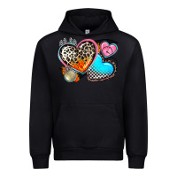 Black western leopard  racing  hearts Urban Hoodie - AdoDesignShop