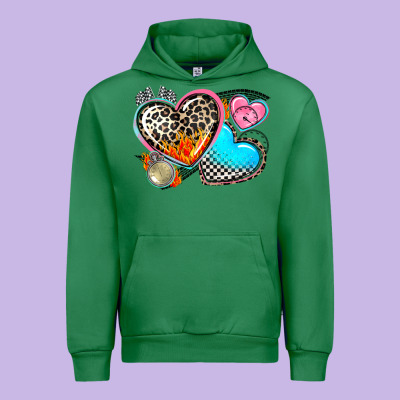 Western Leopard  Racing  Hearts Urban Hoodie Designed By Adodesignshop