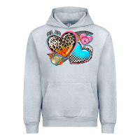 Heather Grey western leopard  racing  hearts Urban Hoodie - AdoDesignShop