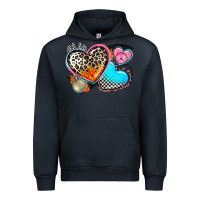Navy western leopard  racing  hearts Urban Hoodie - AdoDesignShop