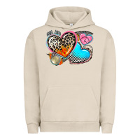 Pigment French Oak western leopard  racing  hearts Urban Hoodie - AdoDesignShop