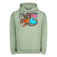 Pigment Oil Green western leopard  racing  hearts Urban Hoodie - AdoDesignShop