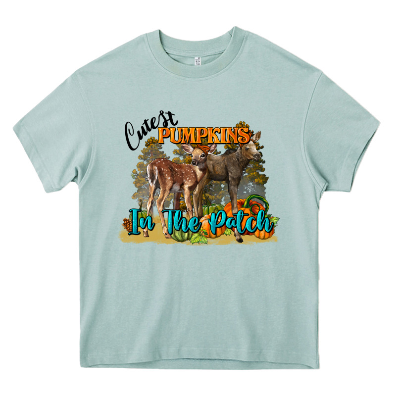 Fall Cutest Pumpkin In The Patch Deer Heavy Core Tee by LillyAllenDesigns | Teevron