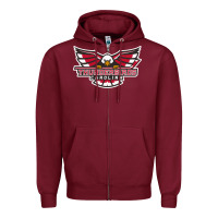 Burgundy carolina thunderbirds Zipper Hoodie - minhPixels