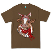 Cacao Christmas Heifer With Scarf Premium Tee - RanaPortraitStore