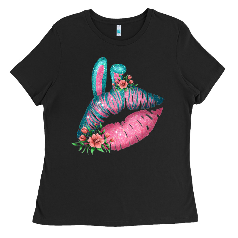 Eared Turquoise Pink Easter Lips Ladies Tee by Bettercallsaul | Teevron