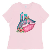 Bubblegum Pink Eared Turquoise Pink Easter Lips Ladies Tee - Bettercallsaul