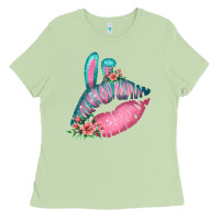 Matcha Eared Turquoise Pink Easter Lips Ladies Tee - Bettercallsaul